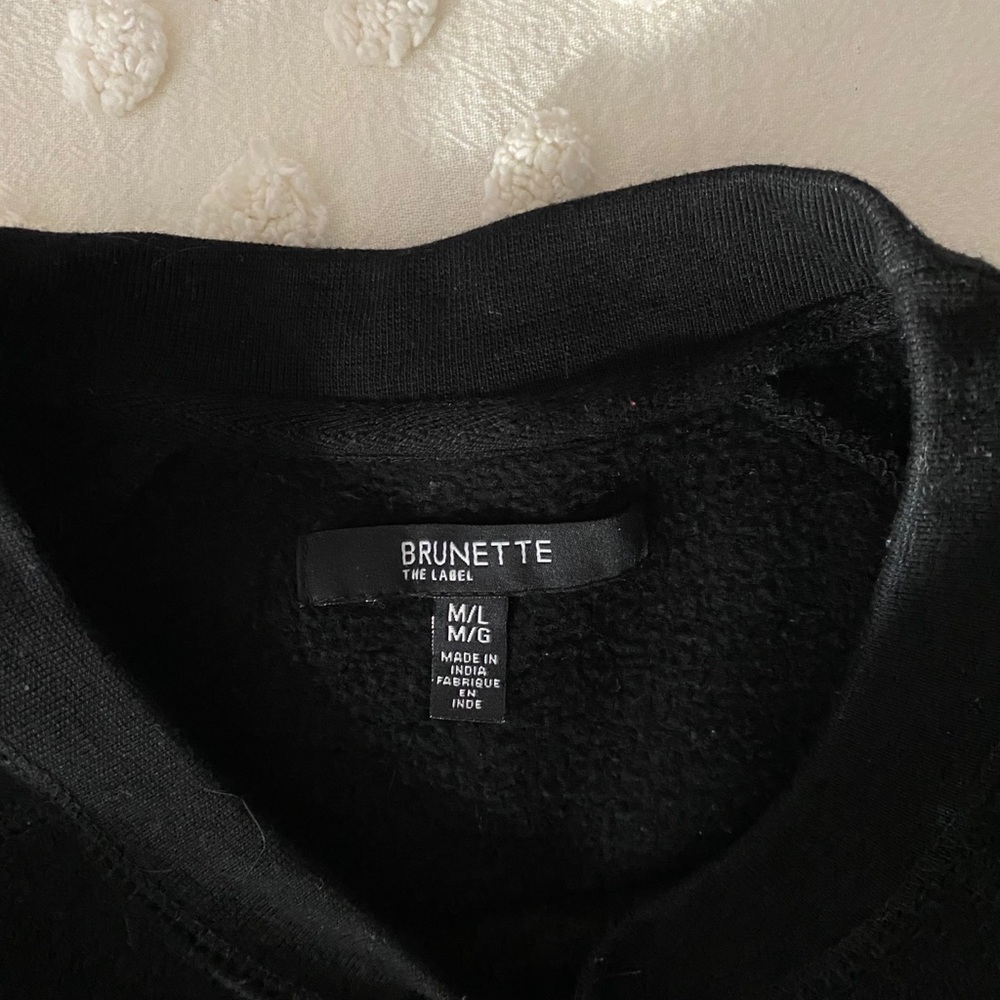 Brunette The Label Black Crewneck Sweater with Rose Gold 'ROSÉ OKAY' - Picture 2 of 3